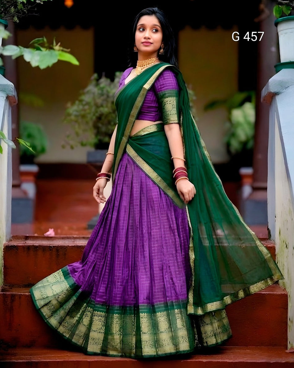 Designer Dola Chex Lehenga with Georgette Dupatta - G 457