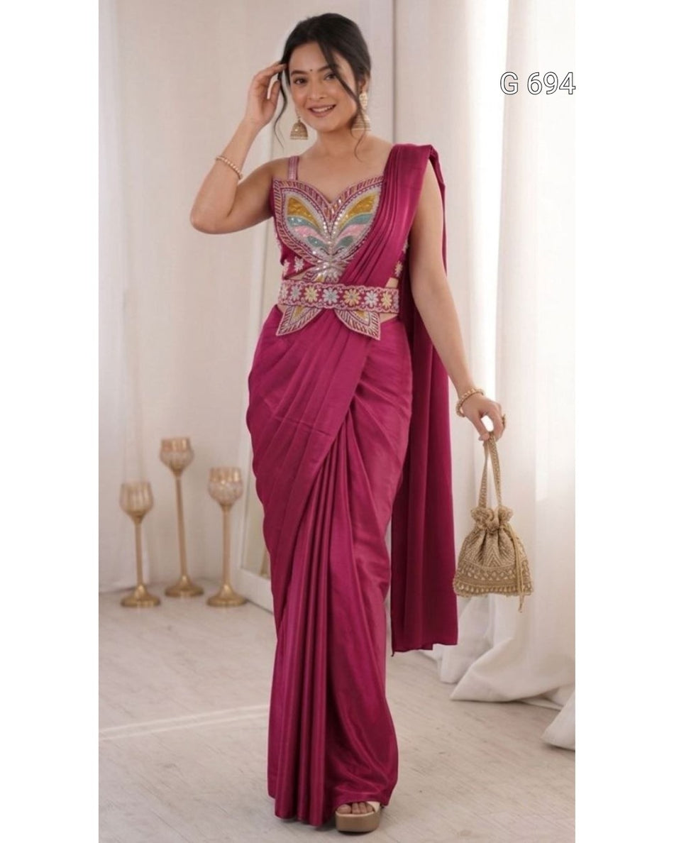 Fashionable Ready To Wear Saree with Elegance G 694