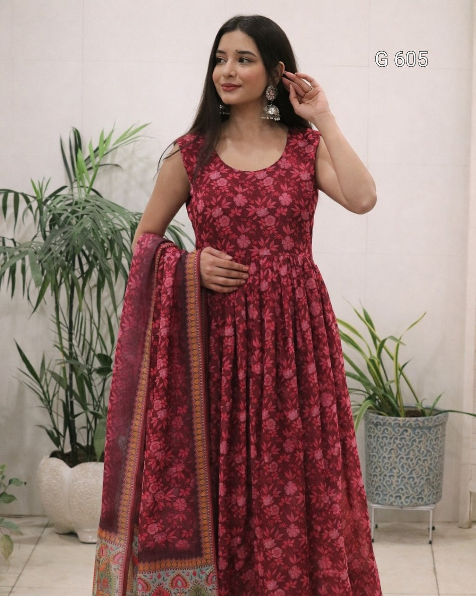 Premium Floral Gown for Special Occasions - G 605