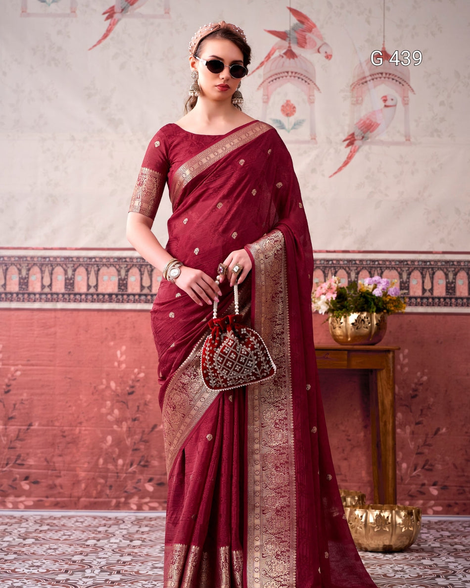 Premium Zari Work Sarees with Lightweight Comfort - G 439