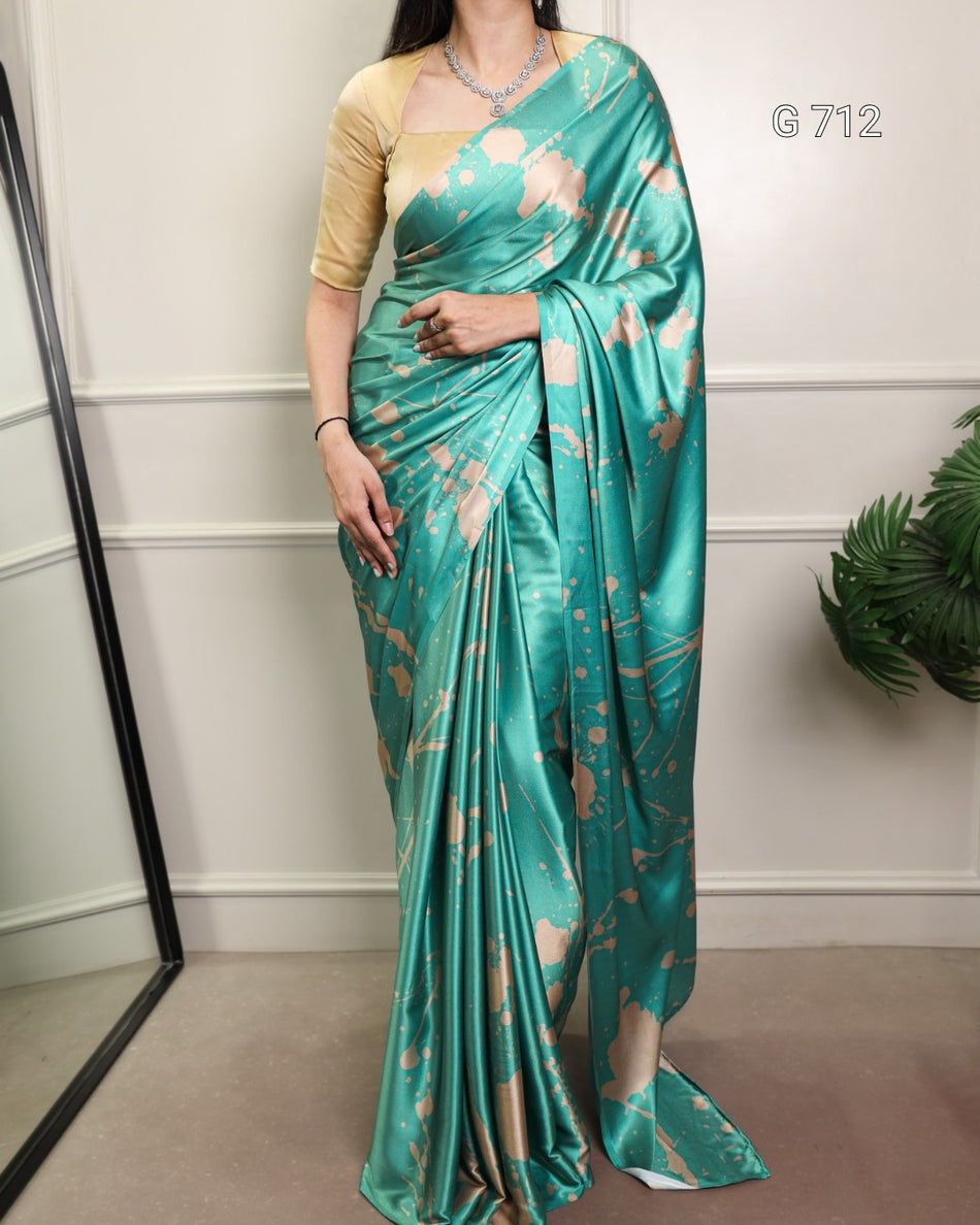 Elegant Satin Saree with Sophisticated Modern Style G 712