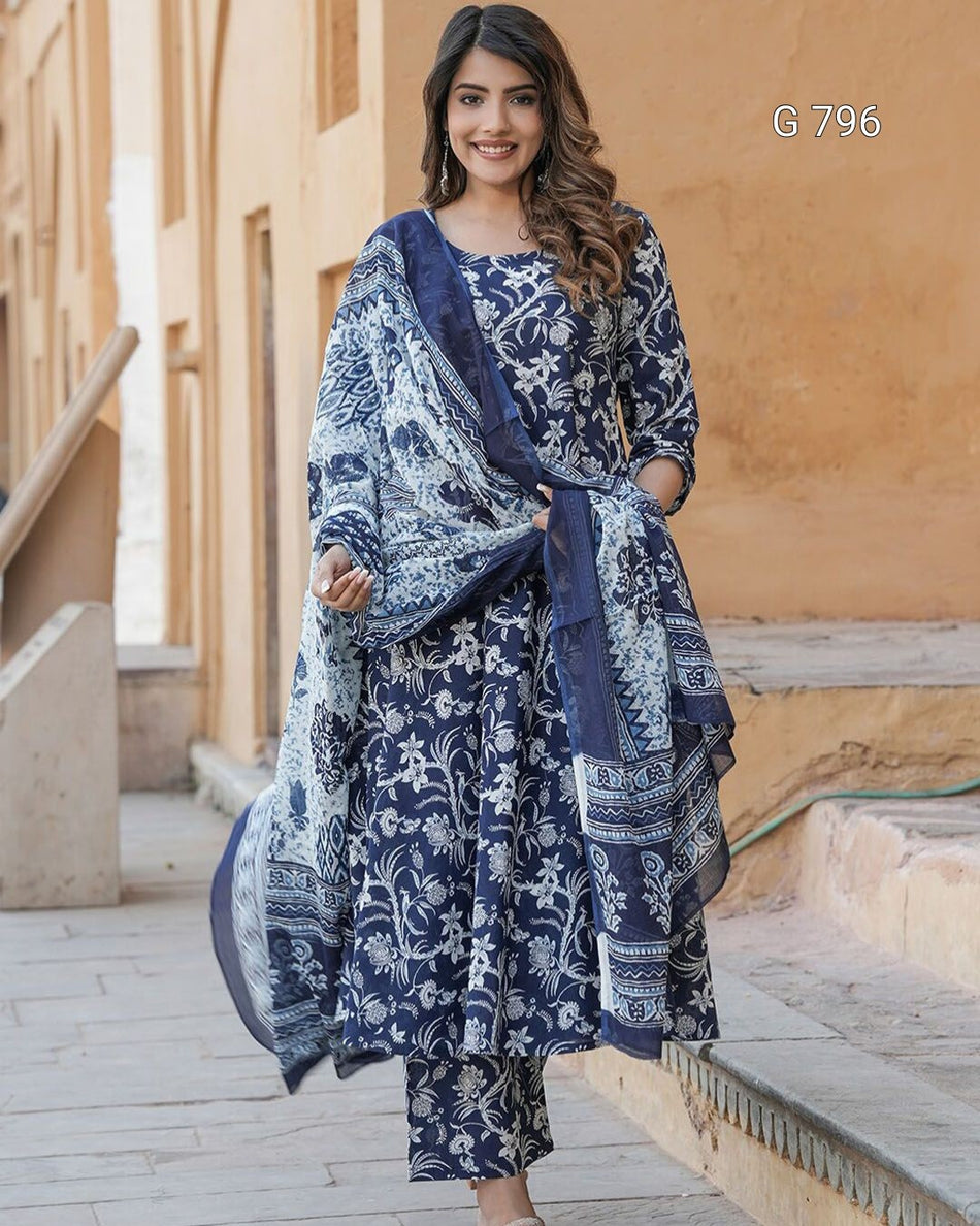 Elegant Printed Rayon Ethnic Suit for Women G 796