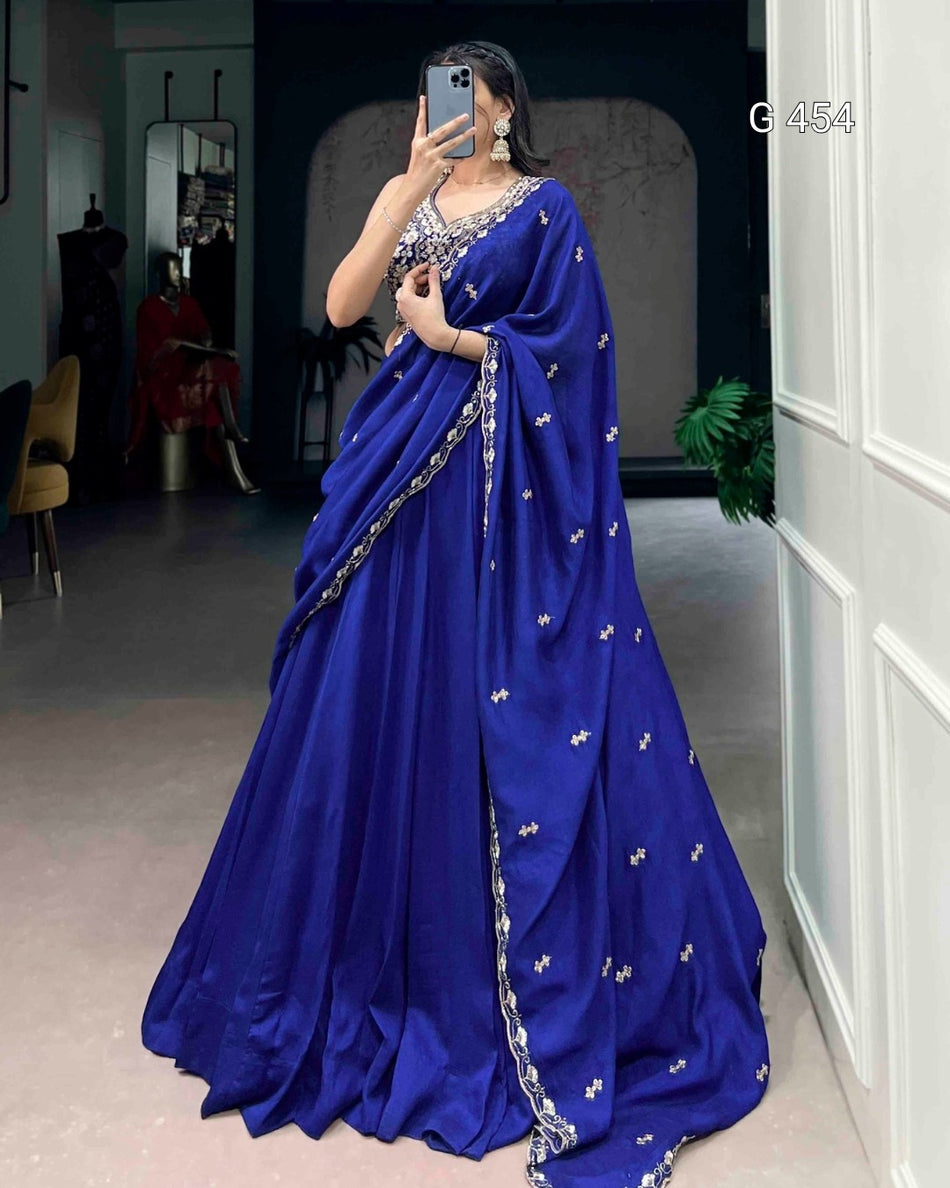 Beautiful Kashmiri Lehenga with Beads Embroidery Detail - G 454