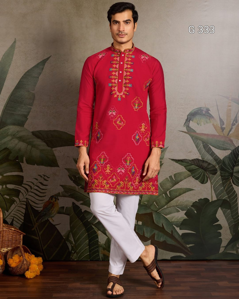 Premium Embroidered Kurta - G333