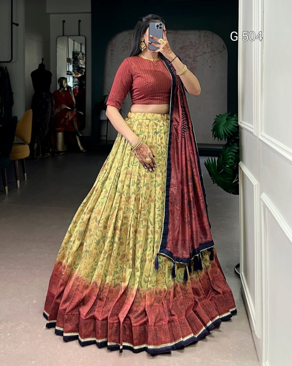 Elegant Vichitra Silk Lehenga with Modern Festive Touch - G 504