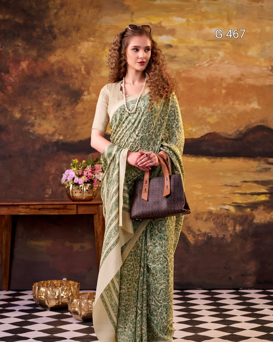 Elegant Tussar Silk Sarees with Timeless Prints - G 467