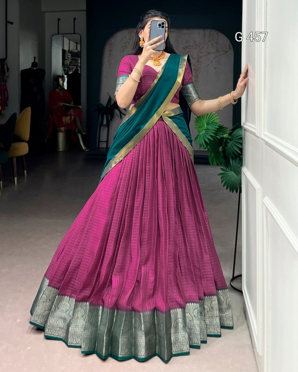 Designer Dola Chex Lehenga with Georgette Dupatta - G 457