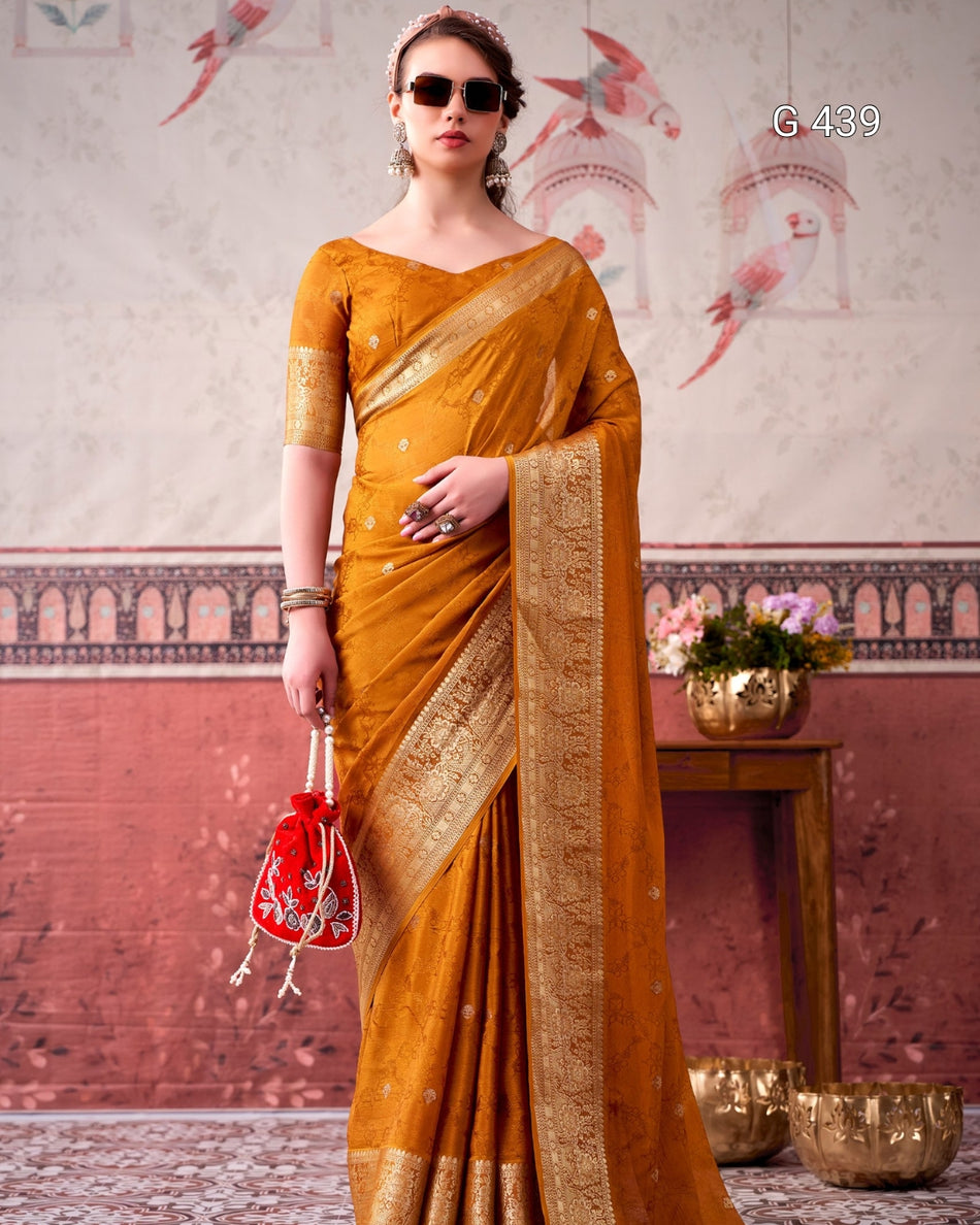 Premium Zari Work Sarees with Lightweight Comfort - G 439