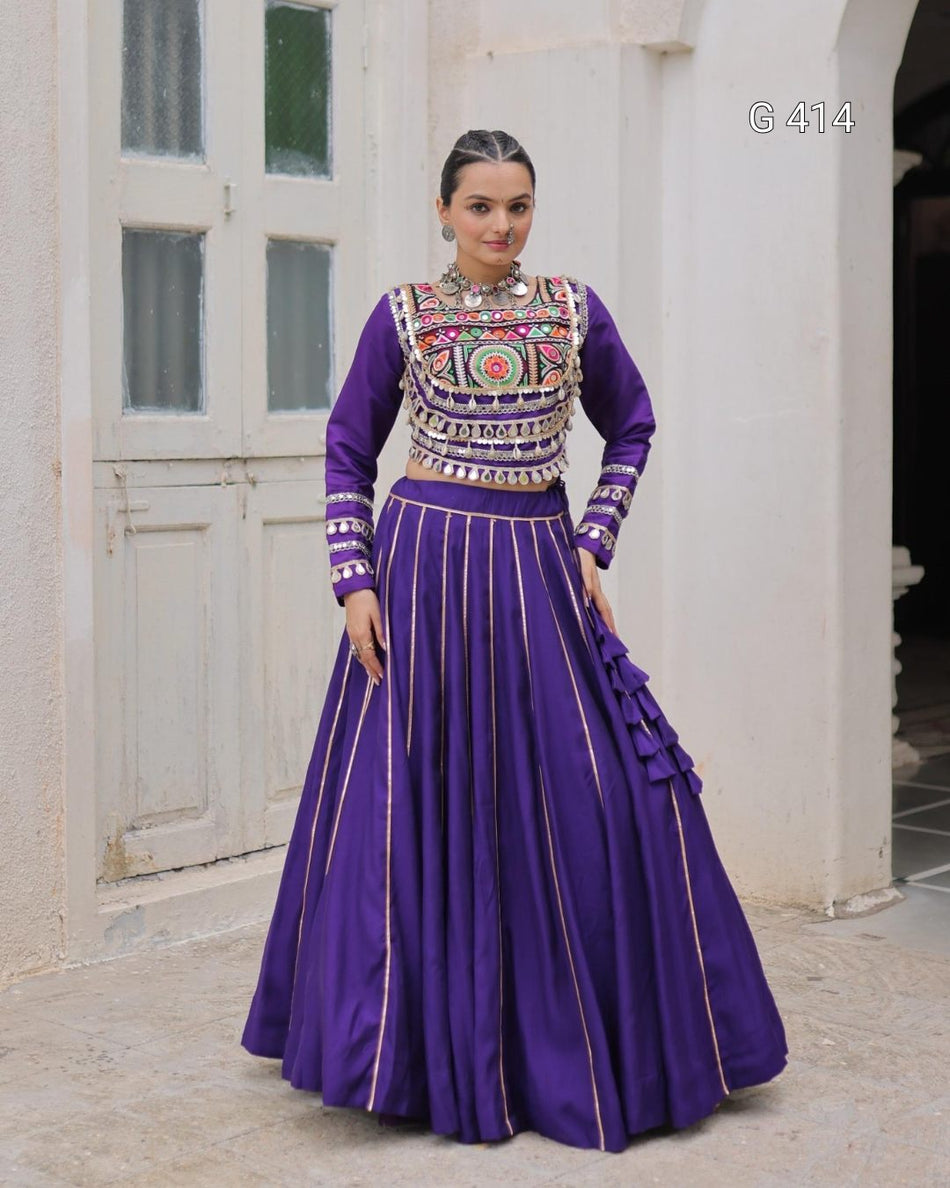 Roman Lehenga with Gota-Patti Lace & Embroidered Top – G 414
