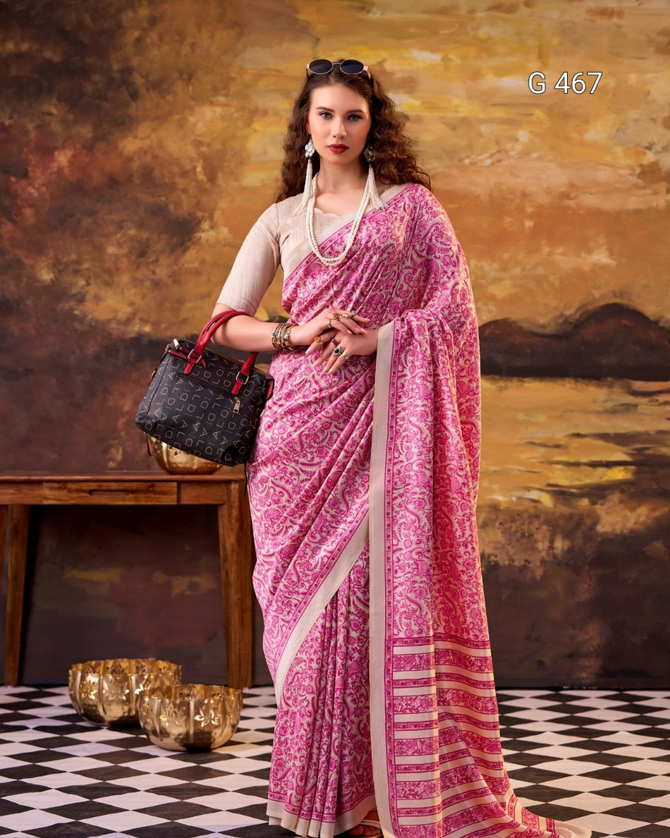 Elegant Tussar Silk Sarees with Timeless Prints - G 467