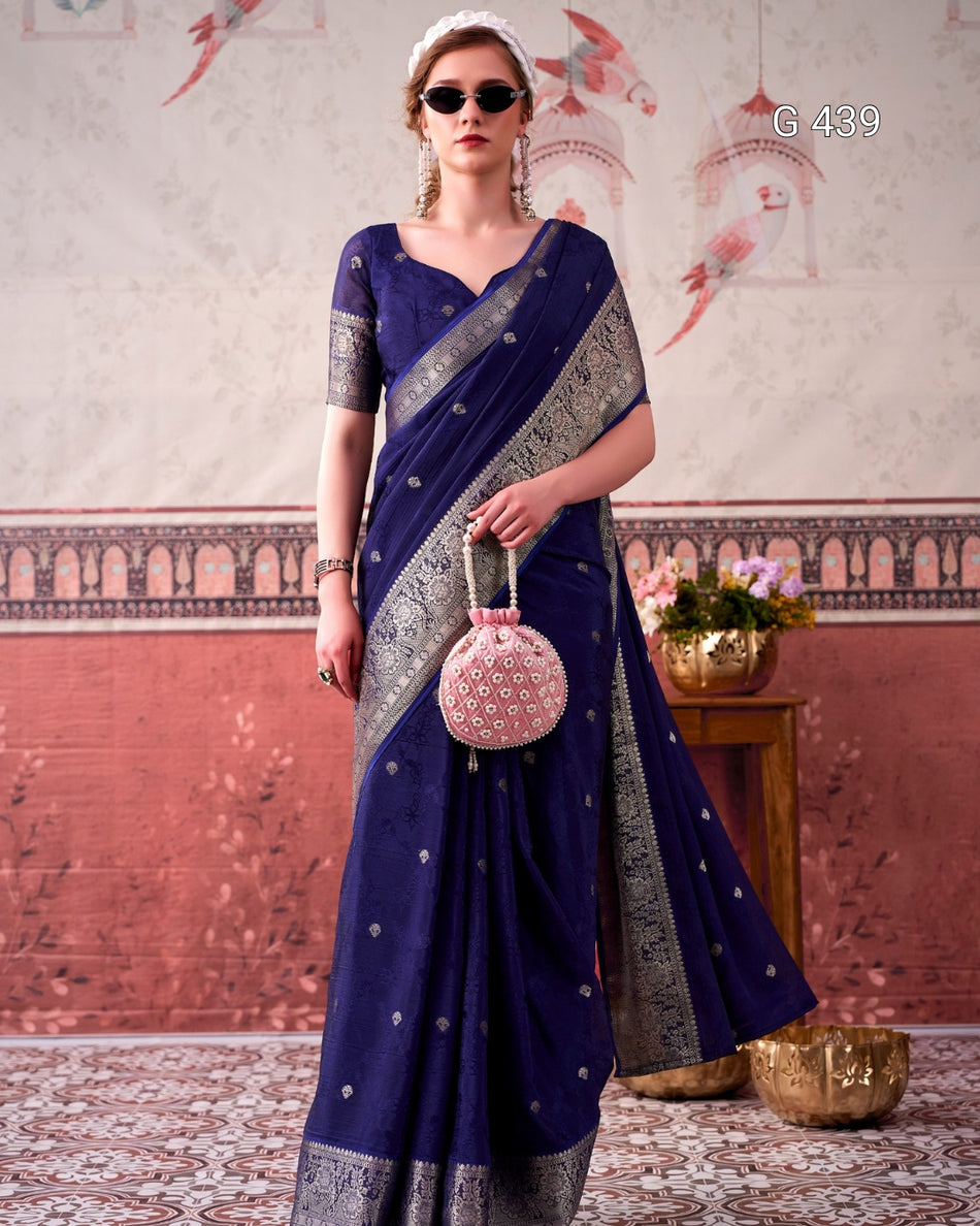 Premium Zari Work Sarees with Lightweight Comfort - G 439