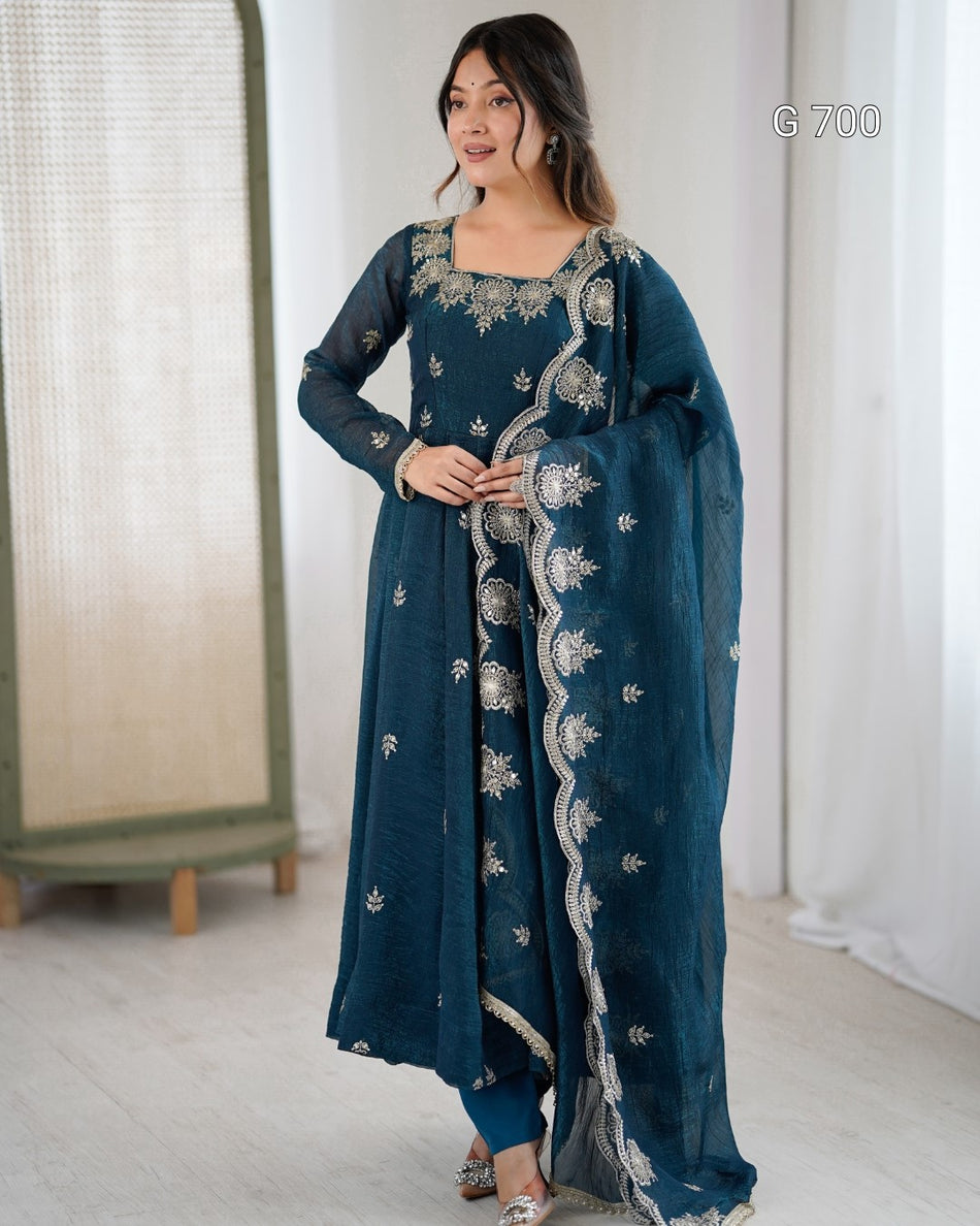 Premium Sequence Work Anarkali with Royal Appeal G 700
