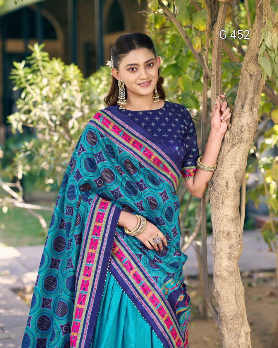 Designer Tasar Silk Lehenga Choli for Festive Style - G 452