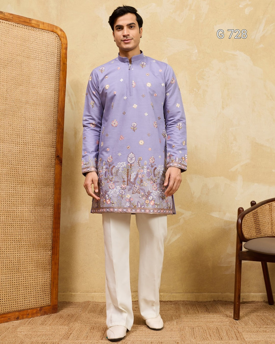 Wedding Special Men’s Embroidered Kurta Collection 2026- G 728