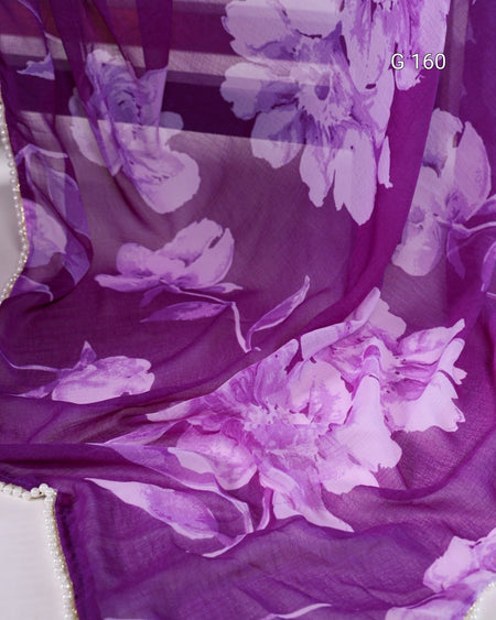 Purple fabric with floral pattern