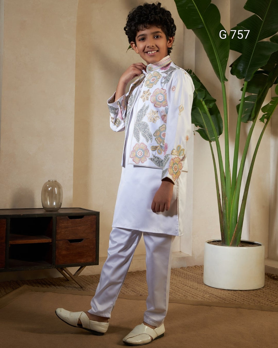 Premium Kids Kurta Set with Bottom - G 757