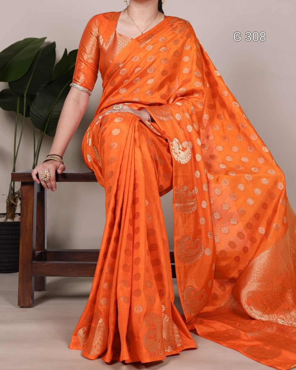 Roop Silk Saree with Zari Weaving Work – G 308