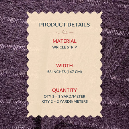 Product details label on a textured fabric background