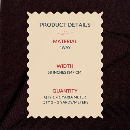 Product details label on a dark fabric background