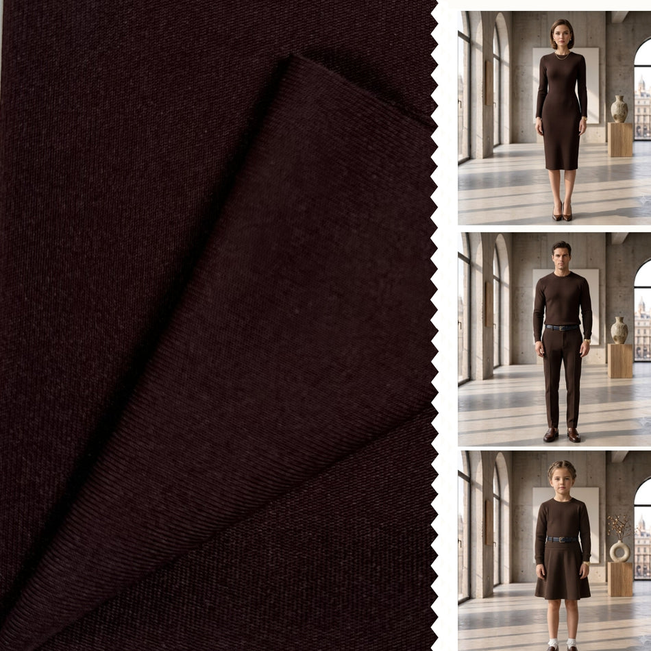 Burgundy 4-Way Stretch Knit Fabric by Yard, Poly Spandex Sleek Activewear Material  GF 33