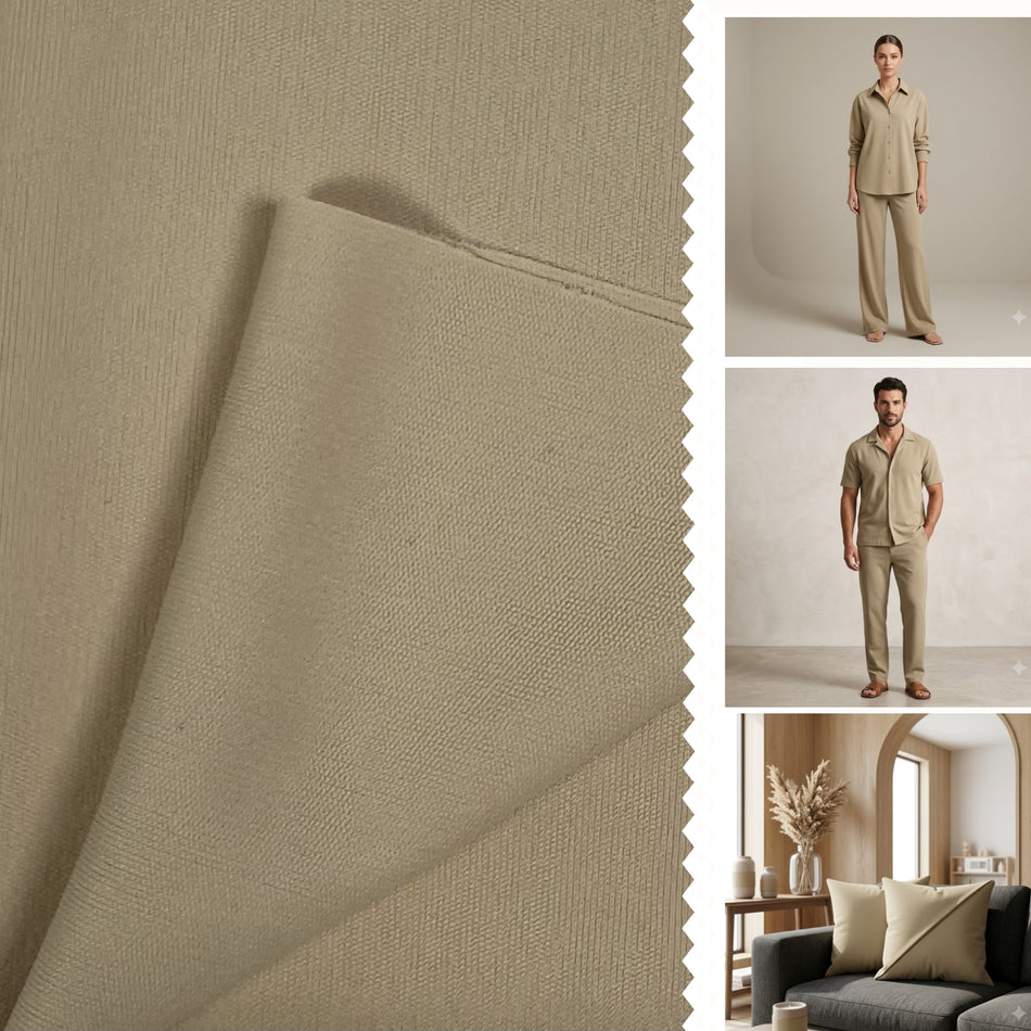 Beige Sarina Full Dull Fabric by Yard, Poly Spandex Matte Stretch Material GF 58