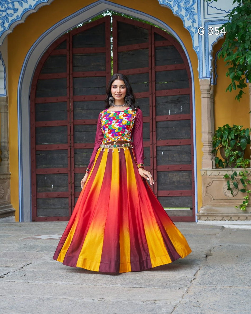 Chinnon Pedding Lehenga with Kutchi Gamthi Embroidery - G354
