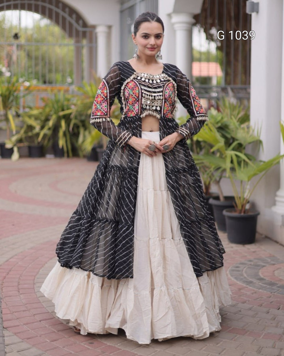 Gujarati Style Lehenga Kurti Collection - G 1039