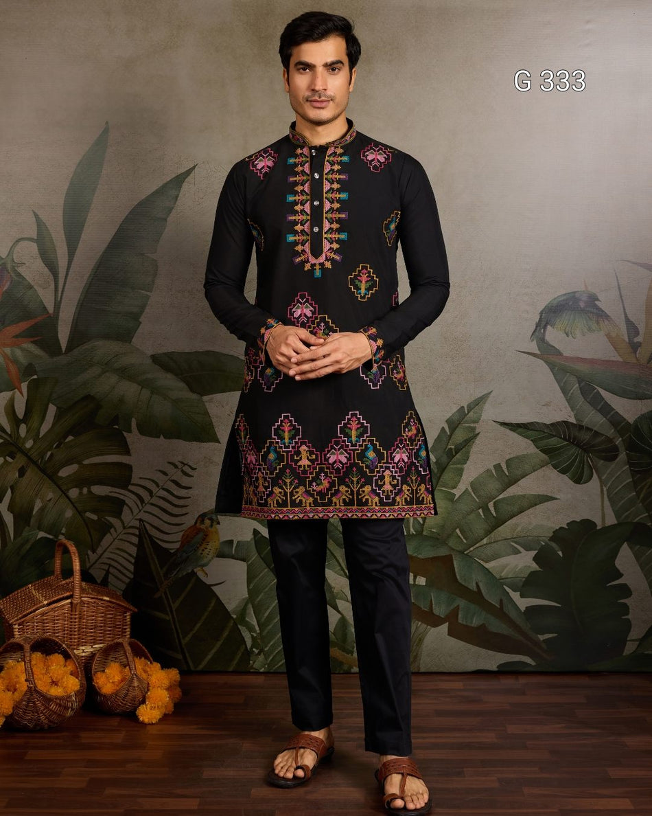Premium Embroidered Kurta - G333