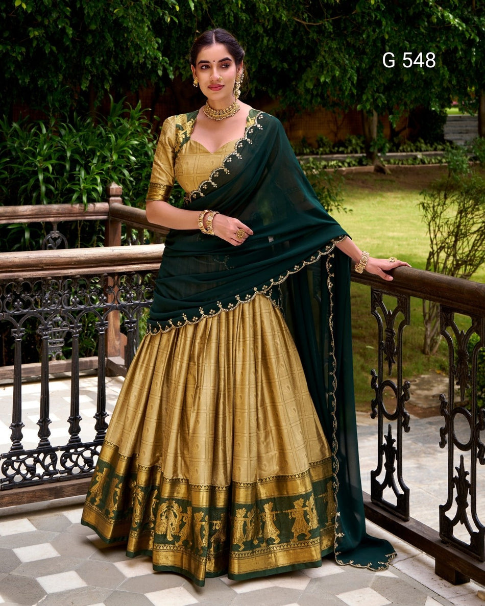 Graceful Poly Cotton Lehenga with Heritage Charm - G 548