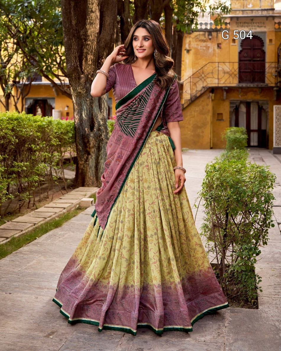 Elegant Vichitra Silk Lehenga with Modern Festive Touch - G 504