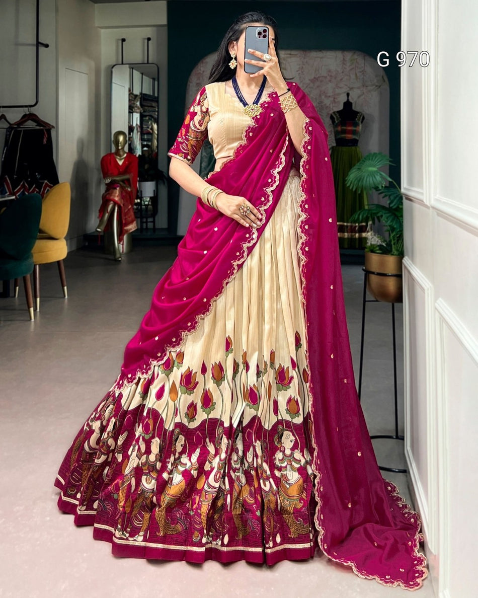 Embroidered Chinon Dupatta Lehenga Collection - G 970
