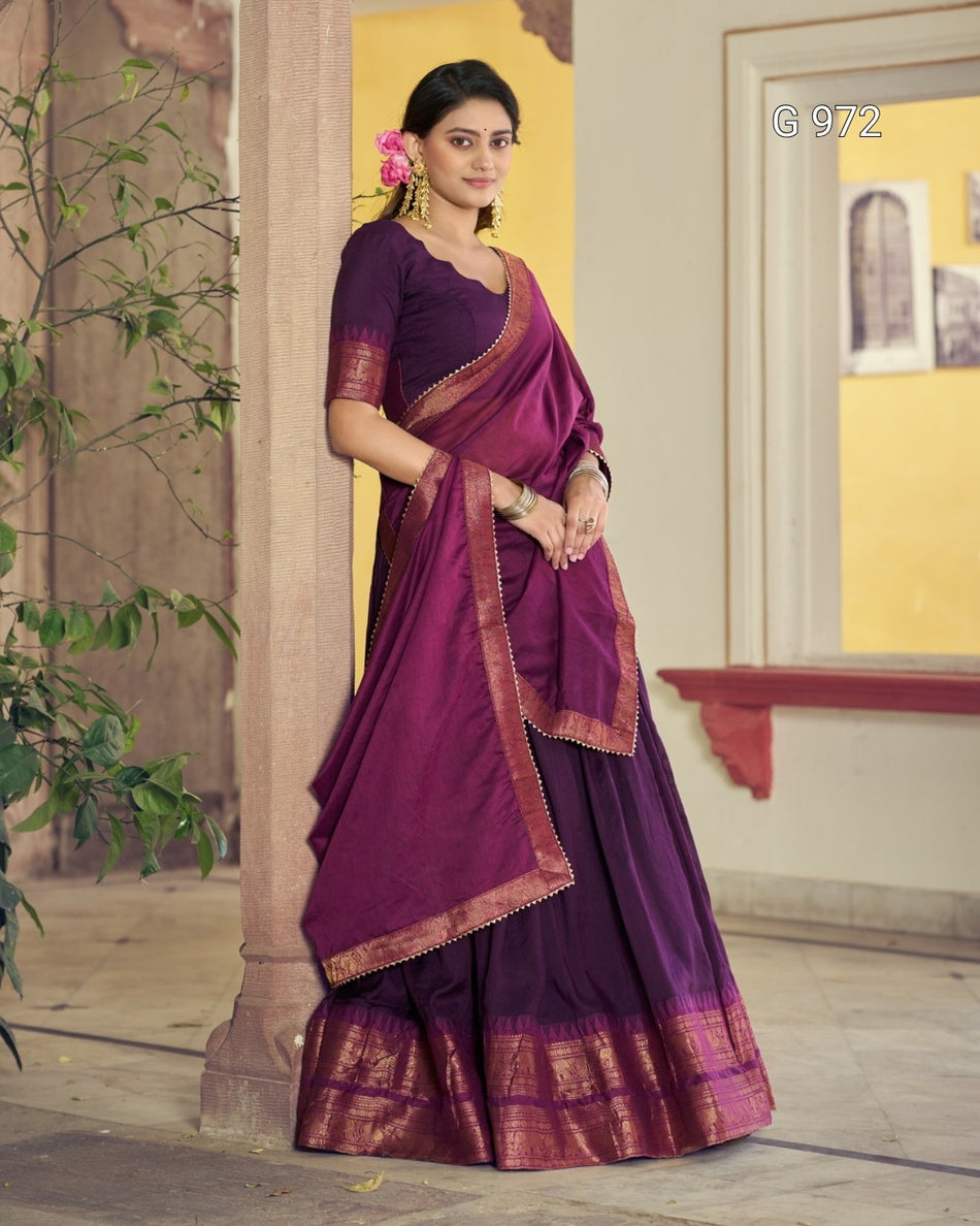 Traditional South Poly Cotton Lehenga - G 972