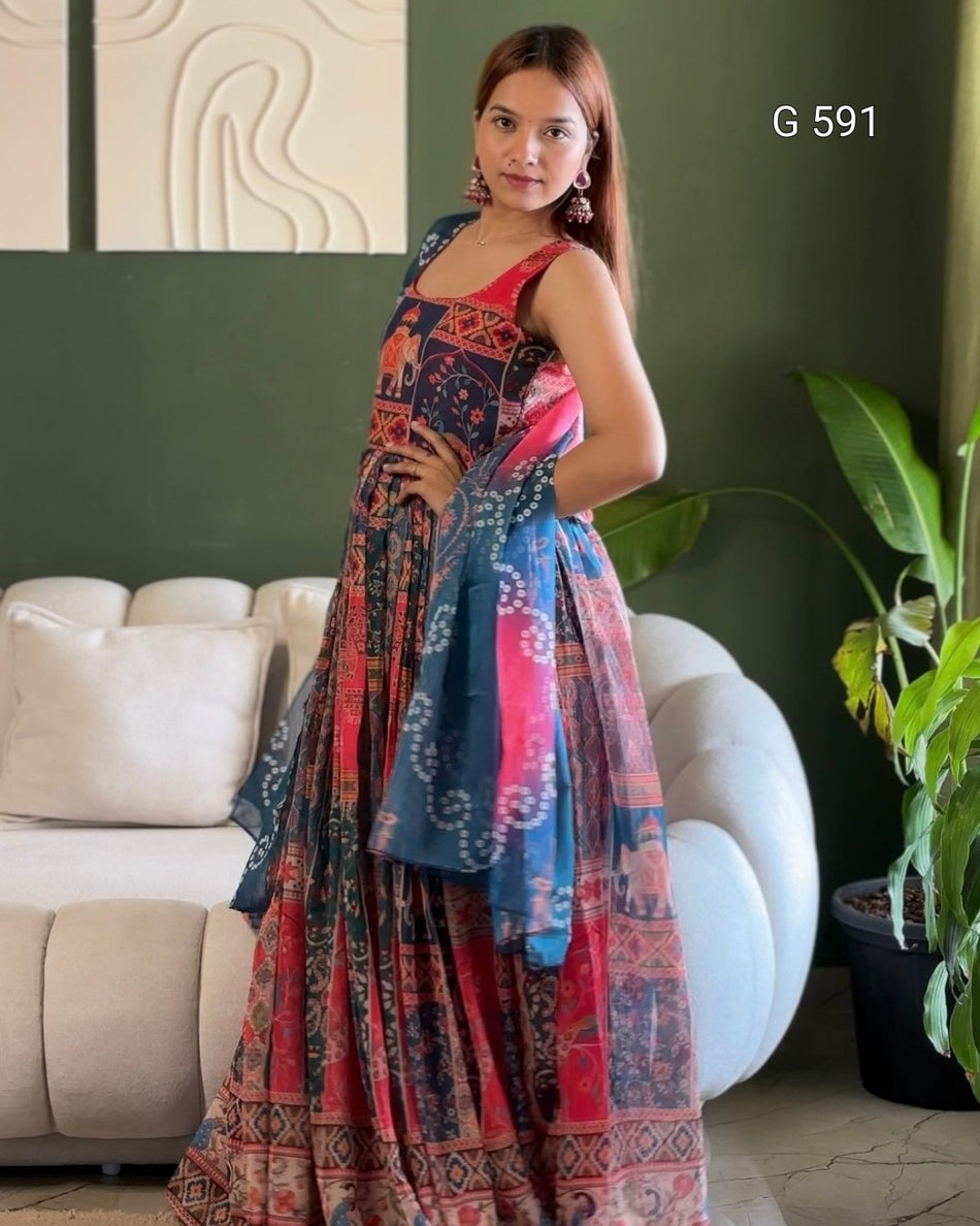 Graceful Organza Gown with Timeless Elegance - G 591