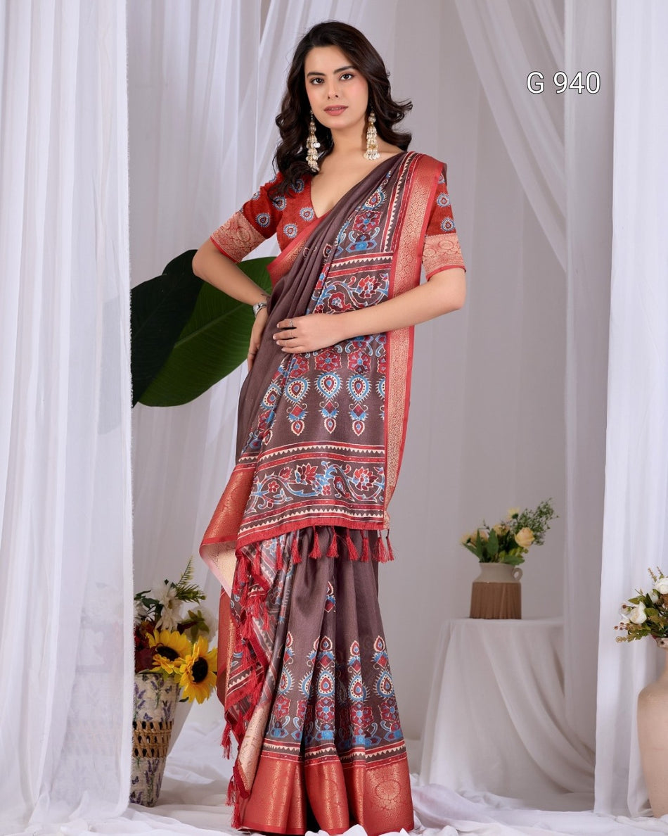 Traditional Soft Lichi Silk Saree Collection - G 940