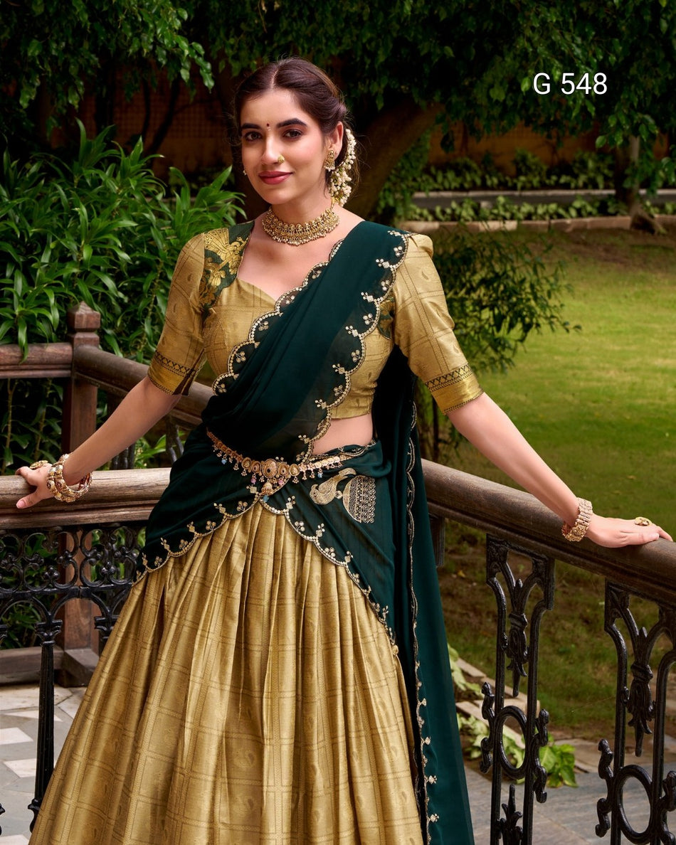 Graceful Poly Cotton Lehenga with Heritage Charm - G 548
