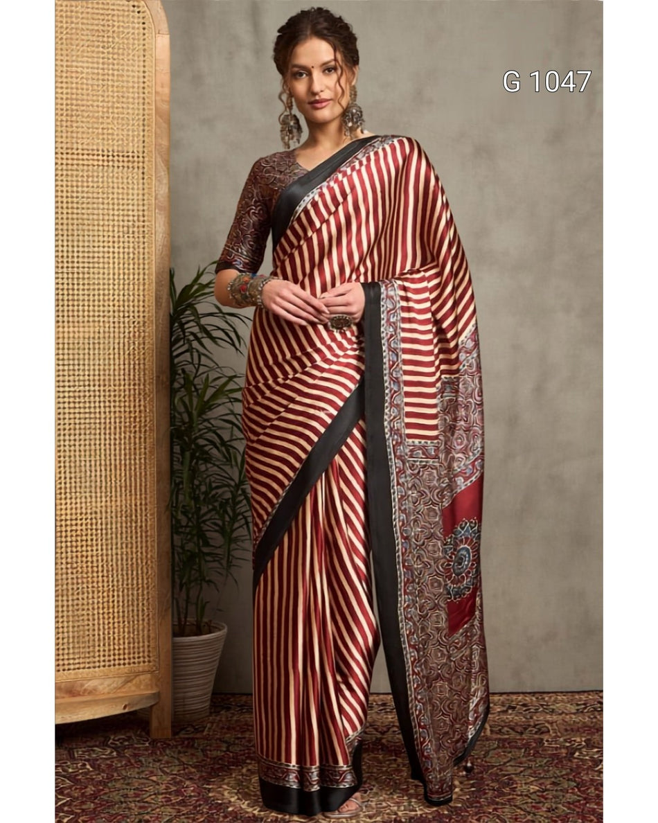 Stylish Gaji Satin Sarees for Every Occasion - G 1047