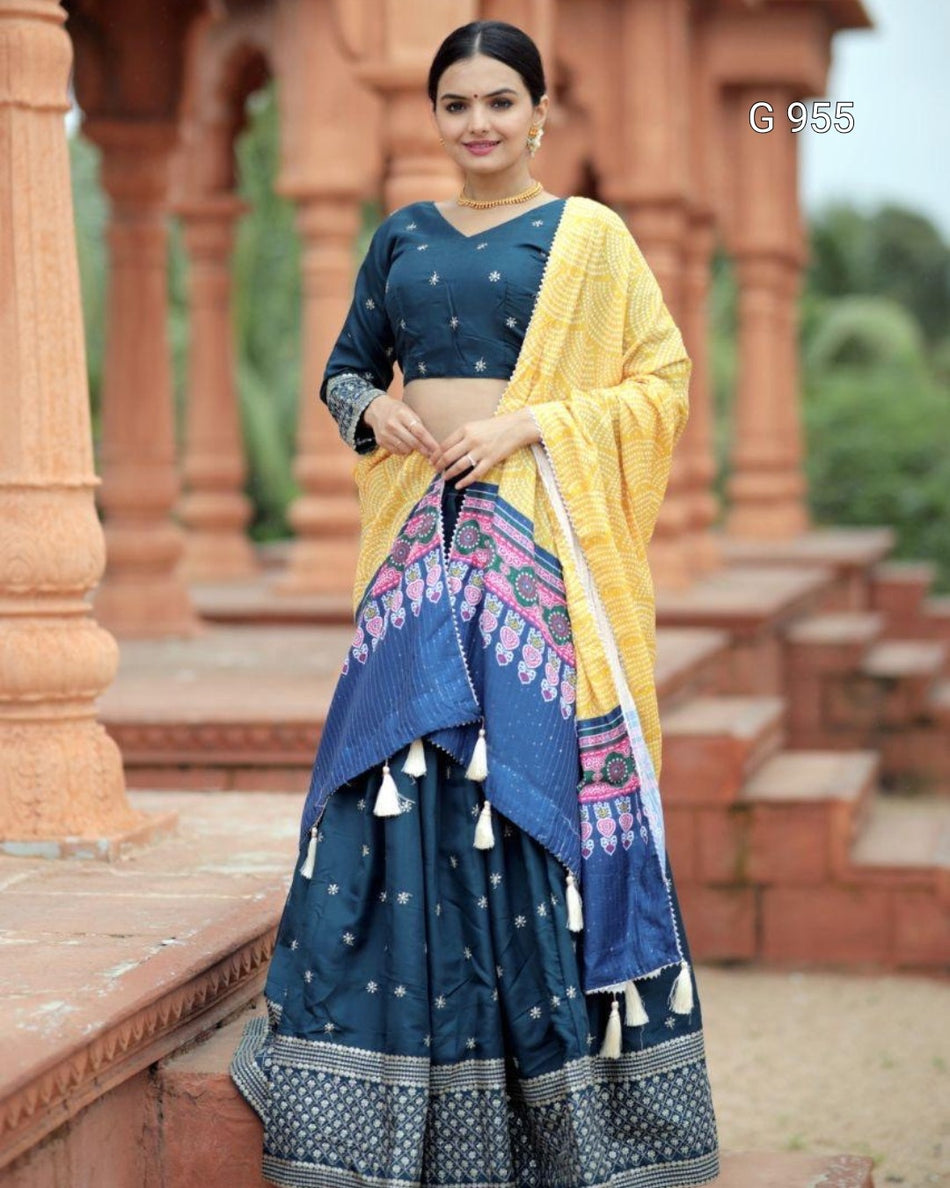 Sequins Embroidered Navratri Lehenga Set - G 955