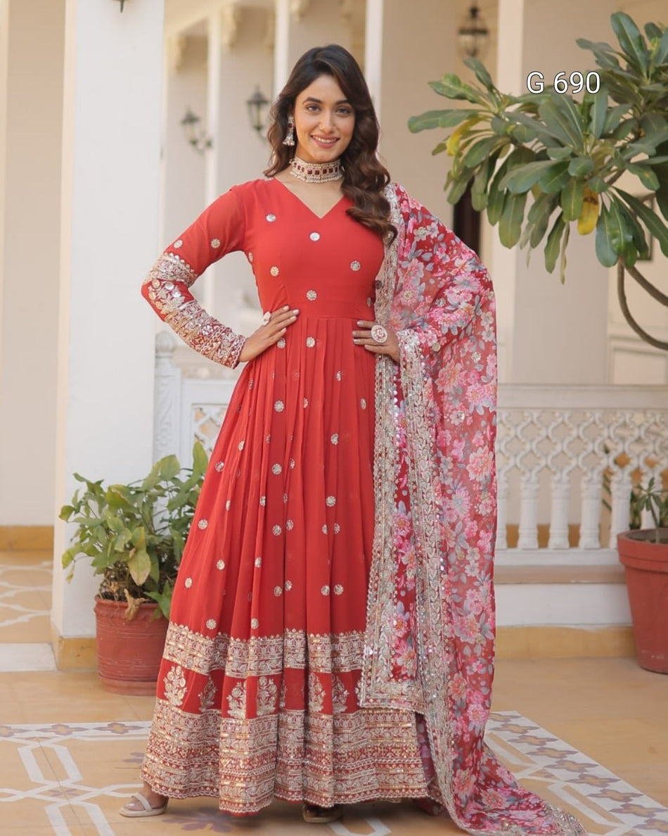 Luxurious Embroidered Gown for Special Occasions G 690