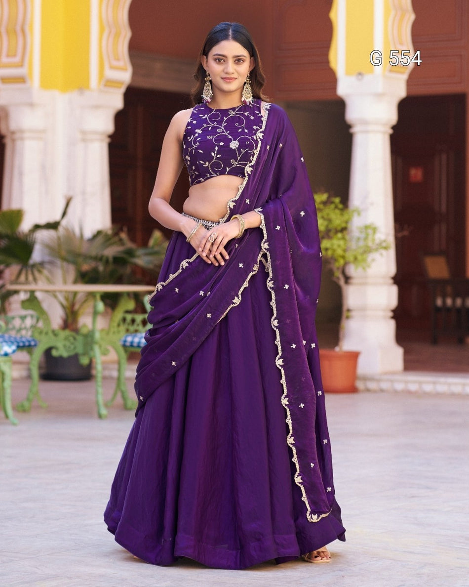 Designer Festive Look with Delicate Embroidery Detail - G 554
