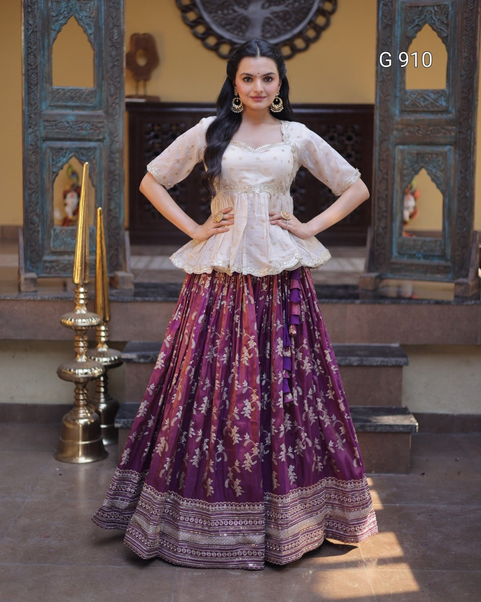 Viscose Jacquard Lehenga Choli Collection - G 910