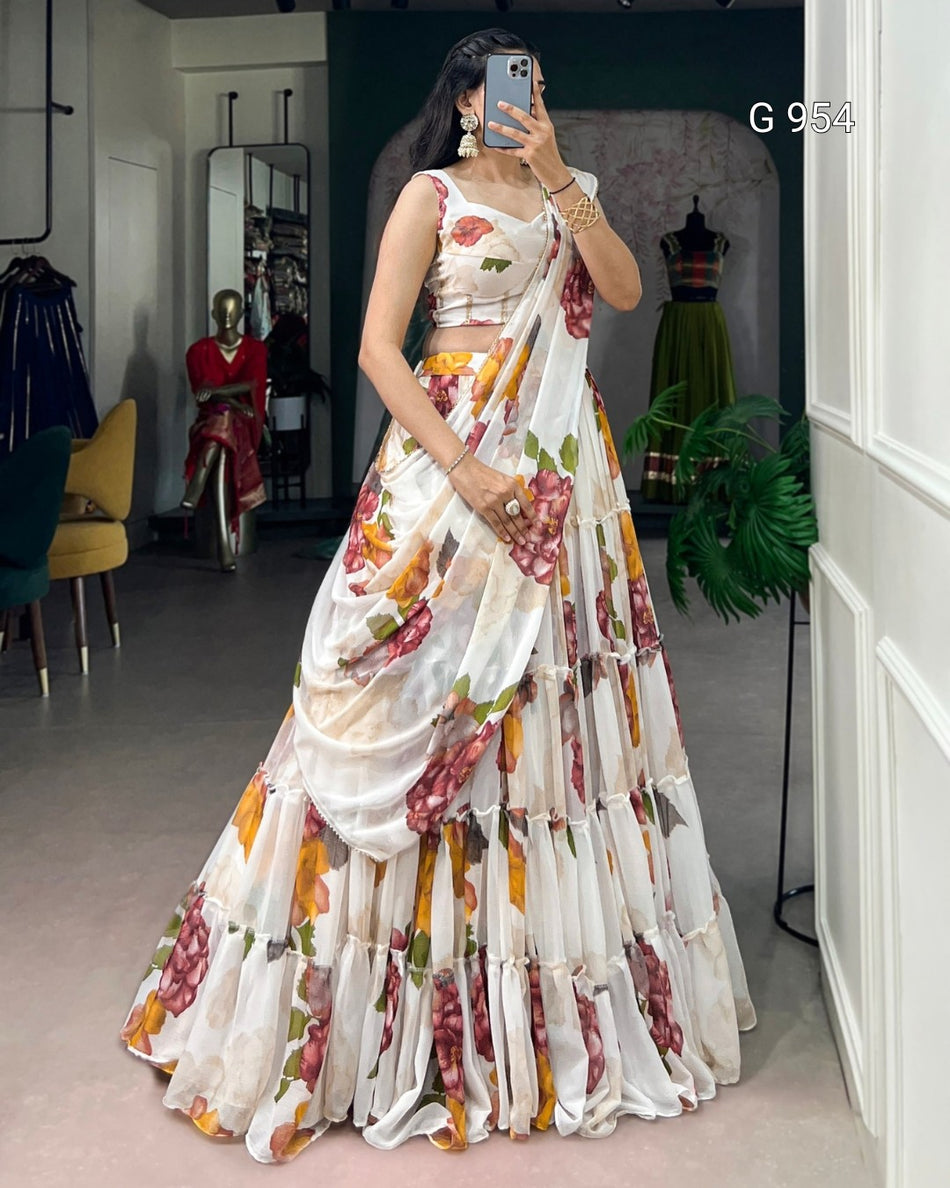 Lightweight Floral Chiffon Lehenga Collection - G 954