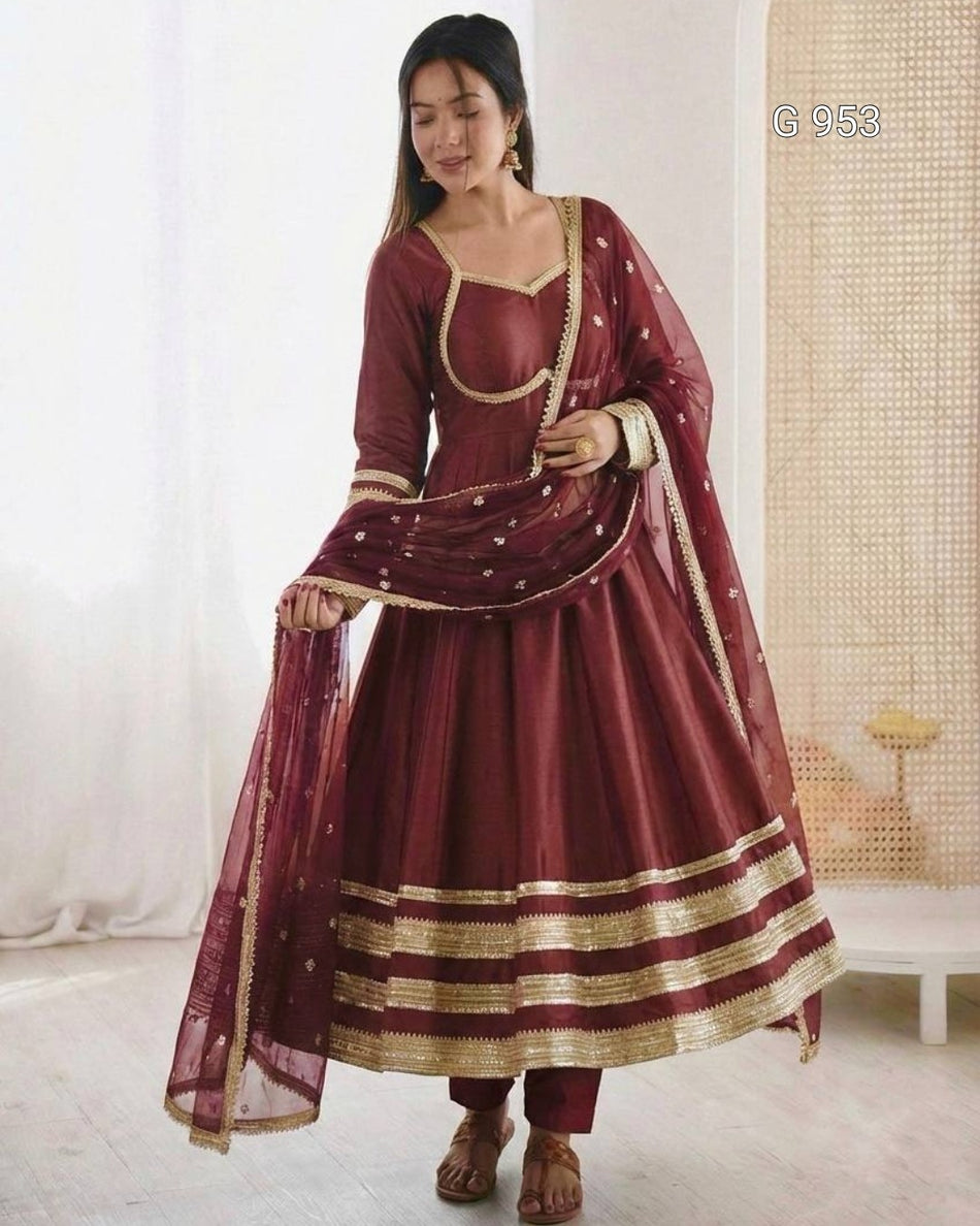 Premium Embroidered Anarkali Collection - G 953