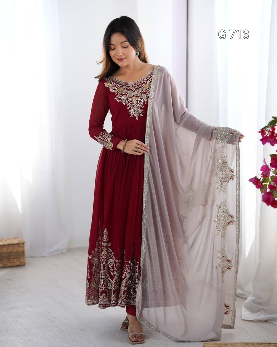 Designer Embroidered Gown for Grand Celebrations G 713