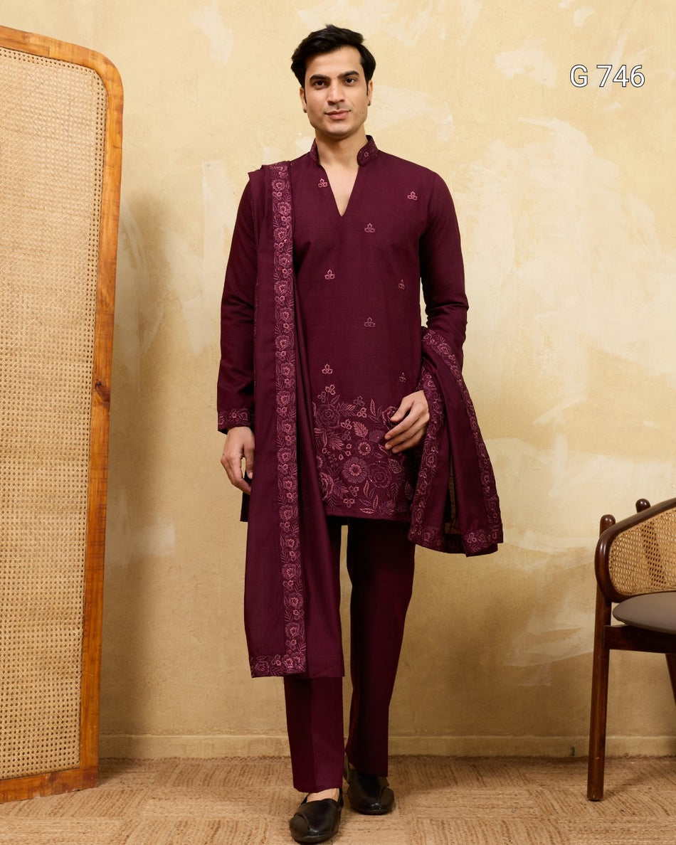 Luxurious Viscose Silk Kurta with Royal Appeal G 746