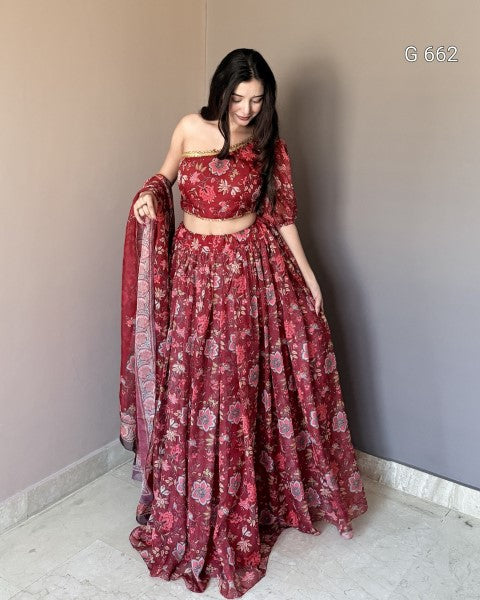 Beautiful Floral Lehenga with Elegant Ethnic Appeal G 662