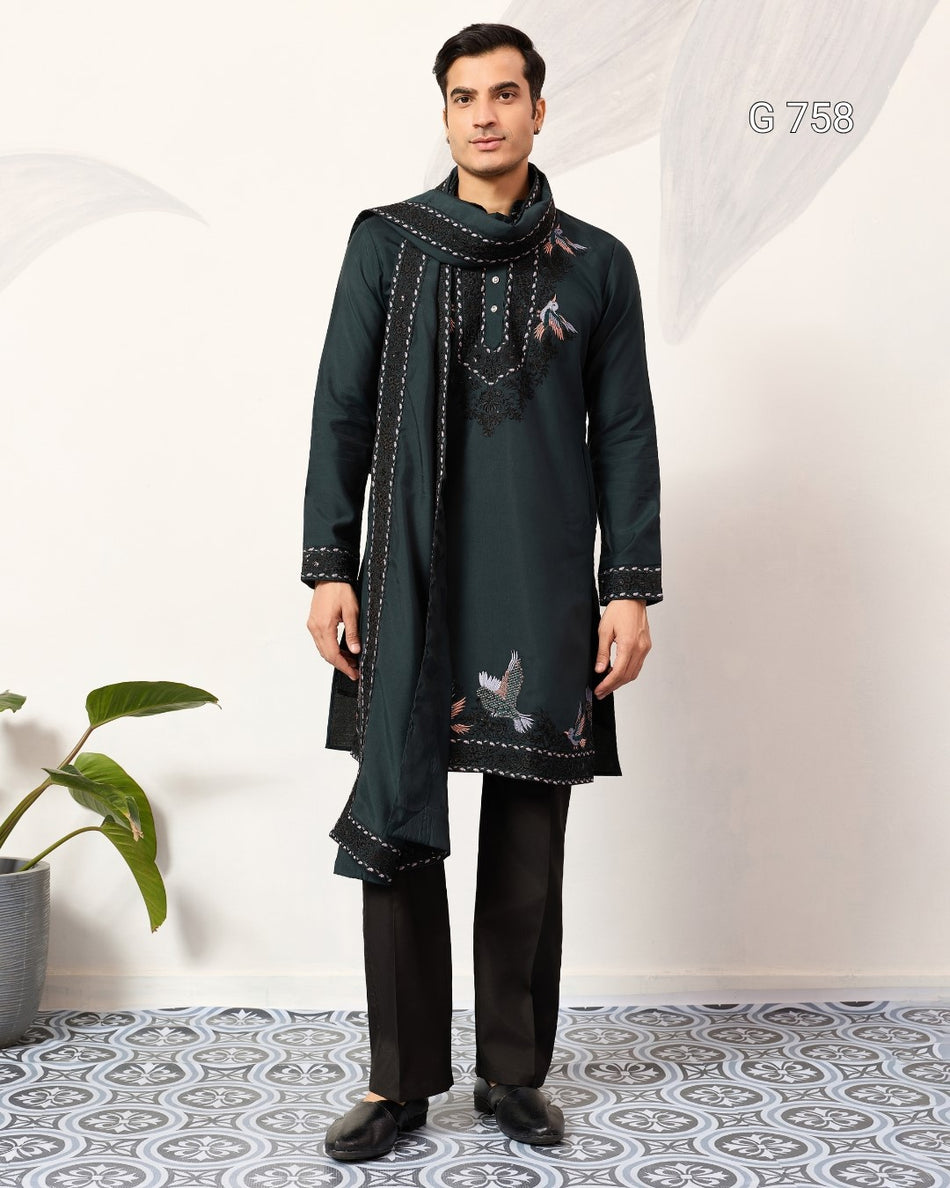 Premium Mens Kurta with Designer Dupatta - G 758