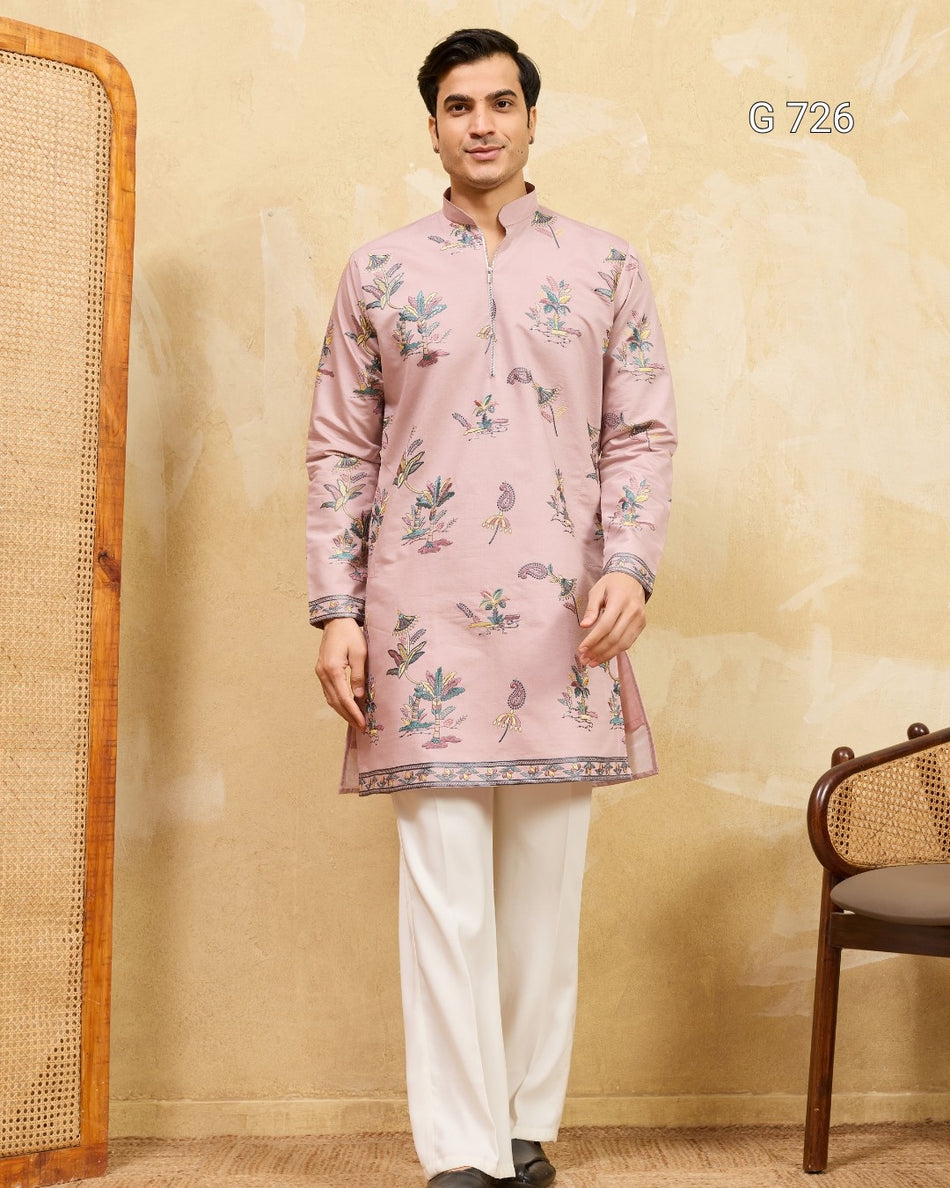 Premium Rajputana Style Viscose Silk Men’s Designer Kurta - G 726