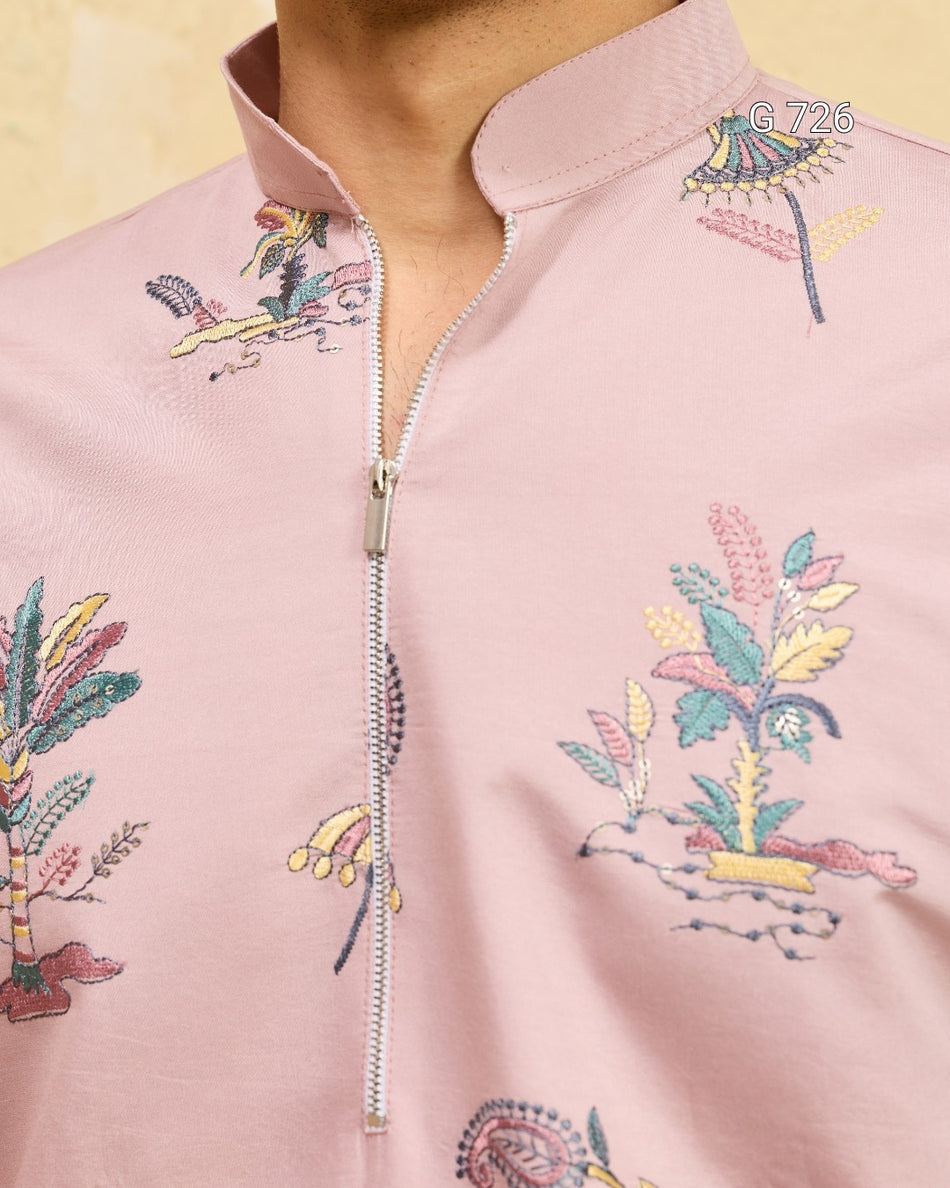 Premium Rajputana Style Viscose Silk Men’s Designer Kurta - G 726