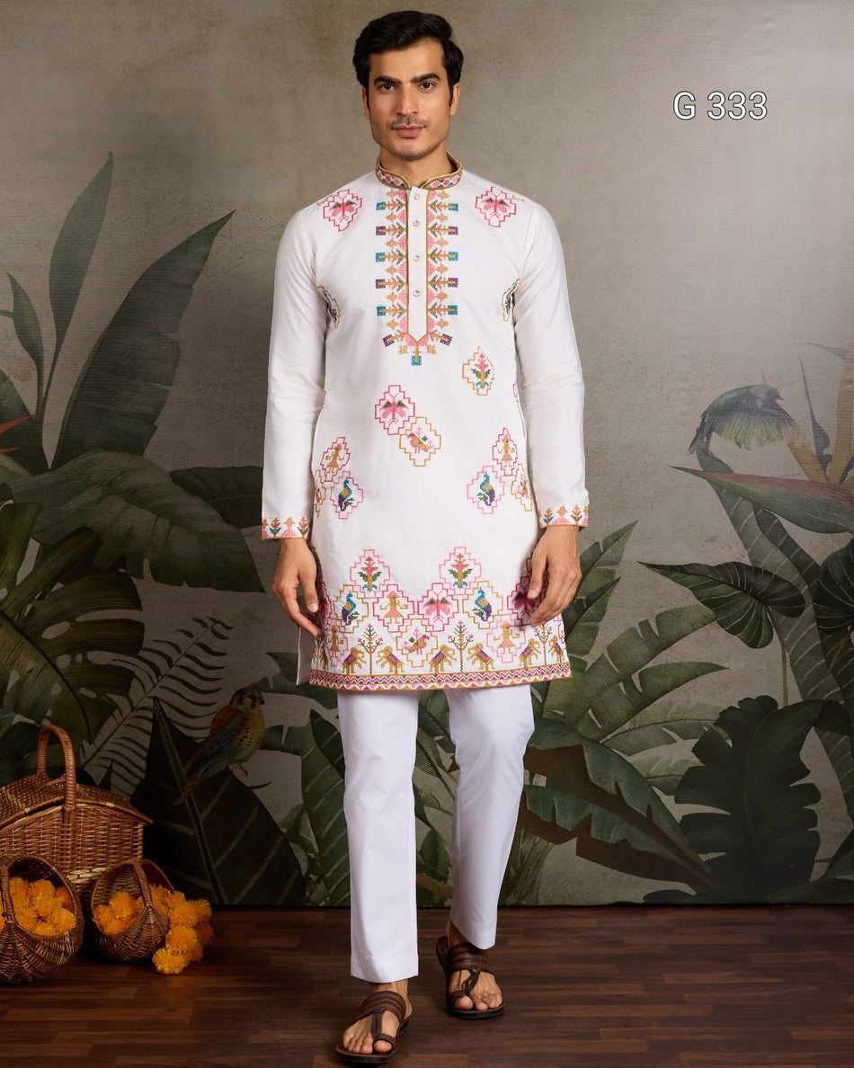 Premium Festival Embroidered Kurta - G333