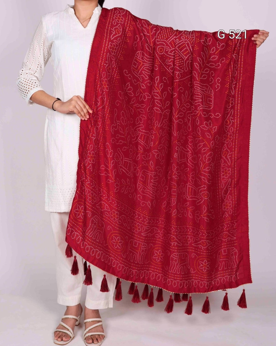Soft Tasar Silk Dupatta with Elegant Finish - G 521